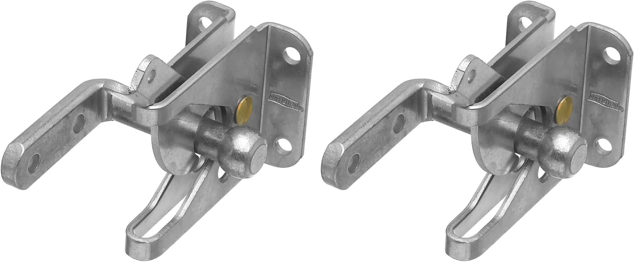 National Hardware N101-352 Automatic Gate Latch 2 Pack | Zinc Plated Alloy Steel for Out-Swing Gates — Zinc Plated