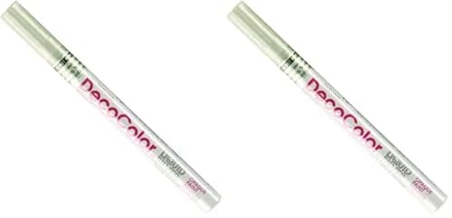 Marvy Uchida Deco Color Fine Point Paint Marker Silver (2-Pack) | Opaque Oil-Based for Crafts thumbnail 1