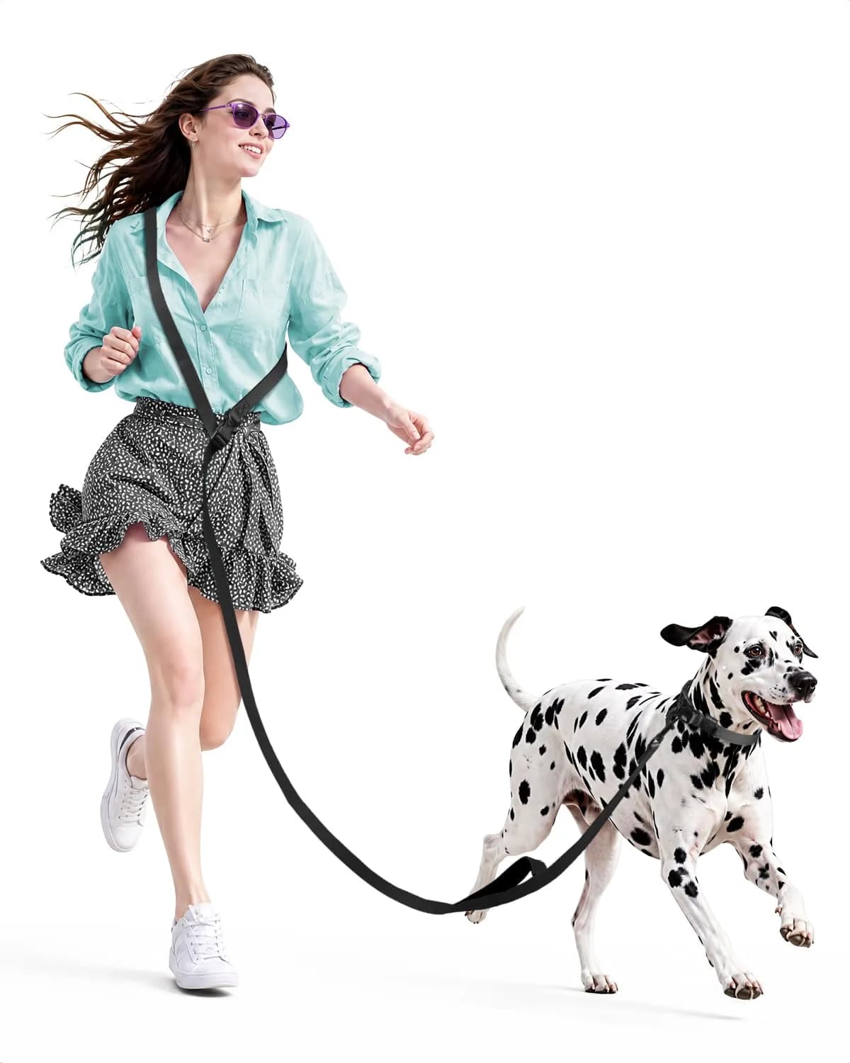 Heelay Hands Free Dog Leash 2.5m (8.2ft) Black | Adjustable Crossbody Rope for Medium-Large Dogs - main product image