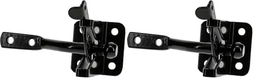 National Hardware Automatic Gate Latch N184-861 Black Pack of 2 | Heavy Duty Steel for Outswing Gates thumbnail 1
