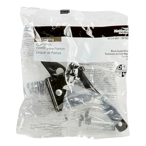 National Hardware Automatic Gate Latch N184-861 Black Pack of 2 | Heavy Duty Steel for Outswing Gates thumbnail 3