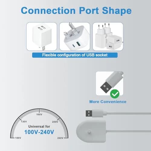 HYGAMOCC Replacement USB Charger Base for Philips Sonicare Electric Toothbrush HX6100, Compatible with HX3000/HX6000/HX8000/HX9000 Series, Waterproof IP67 Portable Travel thumbnail 4