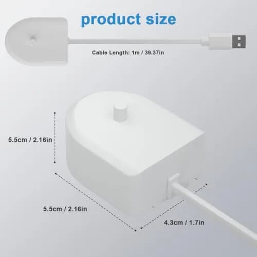 HYGAMOCC Replacement USB Charger Base for Philips Sonicare Electric Toothbrush HX6100, Compatible with HX3000/HX6000/HX8000/HX9000 Series, Waterproof IP67 Portable Travel thumbnail 7