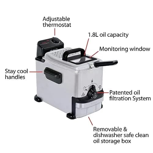 T-Fal EZ Clean Compact Electric Deep Fryer 1.8L | Oil Filtration & Adjustable Thermostat thumbnail 7