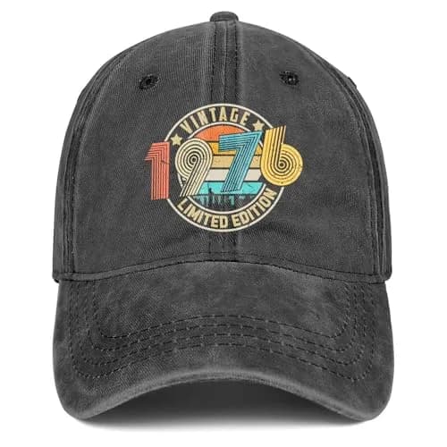 XAIVEZL 50th Birthday Baseball Cap Hat 1976 | Vintage Gift for Men & Women thumbnail 1