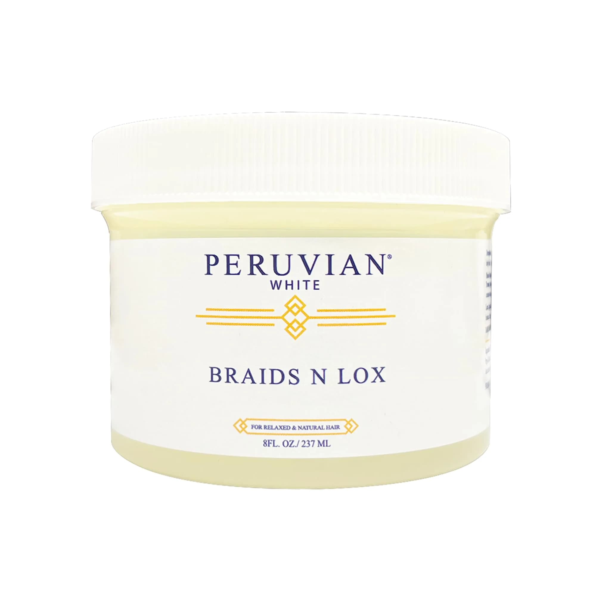 Peruvian white Braid, Loc, & Edge Gel, 8 oz | Extra Hold, Anti-Frizz, No Flaking