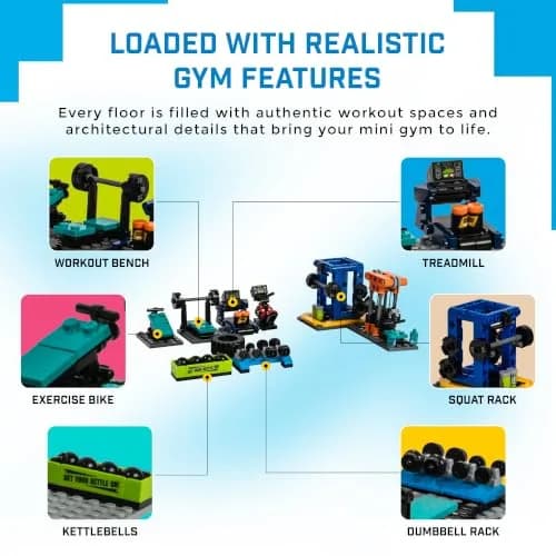 Brick Loot Mini City Gym Building Set 195 Pieces | STEM Educational Toy for Kids Ages 6+ thumbnail 3
