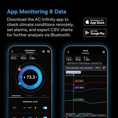 AC Infinity A2 Smart Hygrometer Temperature Humidity Monitor | Bluetooth App & VPD Readings thumbnail 4