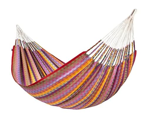 LA SIESTA Flora Classic Cotton Hammock & TreeMount | Extra Large 2 Person Portable Indoor Outdoor Bed thumbnail 2