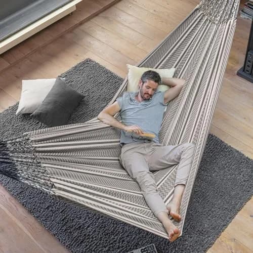 LA SIESTA Flora Classic Cotton Hammock & TreeMount | Large Double Indoor Outdoor thumbnail 7
