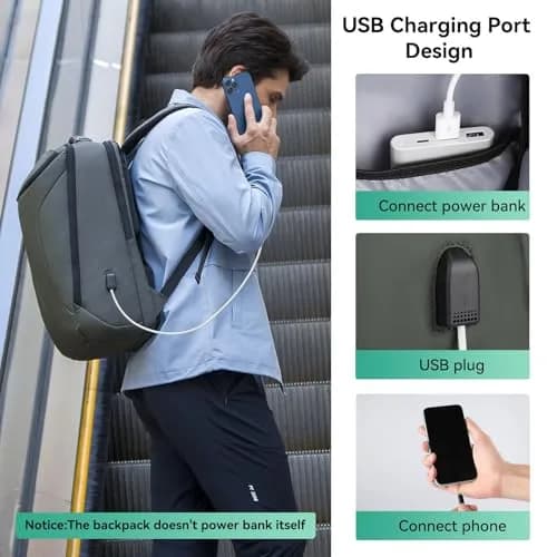 MARK RYDEN Business Backpack for Men, Waterproof 17.3 Inch Laptop Backpack with USB Charging Port & Sport Car Shape Design | High Capacity Travel Bag thumbnail 3