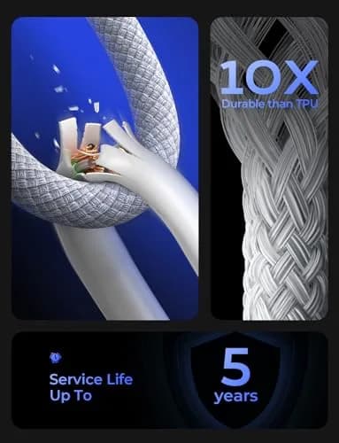 LISEN USB C Cable 5-Pack 3.3/6.6/10FT | Fast 60W Charging & Recyclable Cotton Braiding thumbnail 5