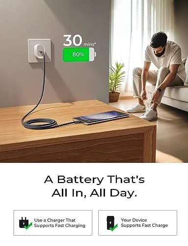 LISEN USB C Cable, 5-Pack [3.3FT] USBC to USBC | 60W Fast Charging, Recyclable Cotton Braided thumbnail 3
