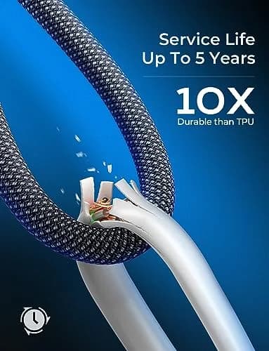 LISEN USB C Cable 5-Pack [6.6FT] | Fast 60W Charging & Recyclable Cotton Braided Cord thumbnail 2
