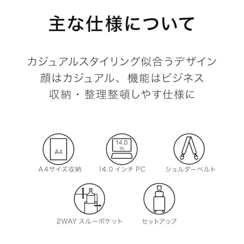 ace.GENE(エースジーン) Tote Bag, Black | Heavy Duty Business & Travel Bag, 19L Capacity thumbnail 3