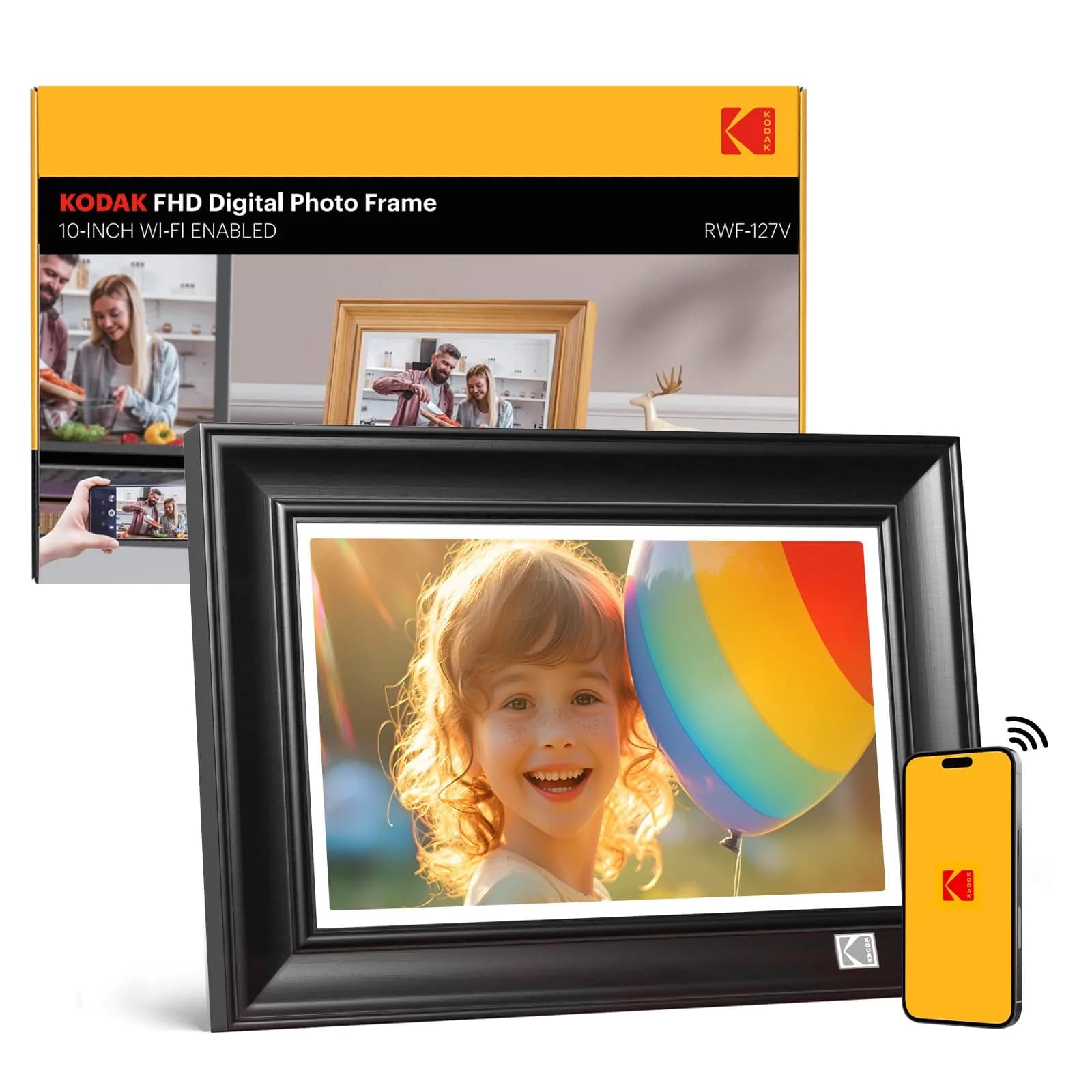 KODAK 10.1 Inch WiFi Digital Picture Frame - Black, HD IPS Touchscreen with 32GB Storage - main product image