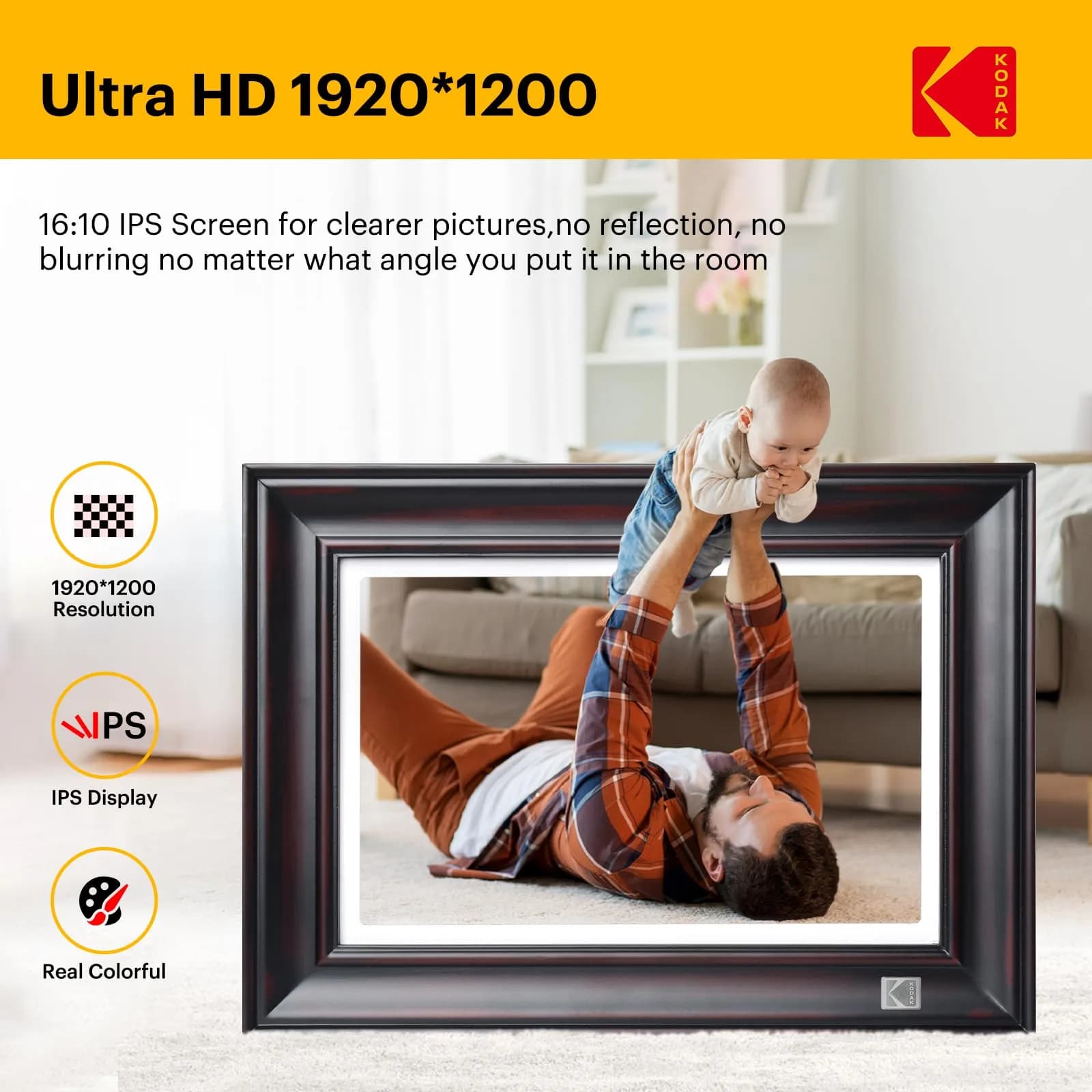 KODAK 10.1 Inch WiFi Digital Picture Frame - Black, HD IPS Touchscreen with 32GB Storage - view 2