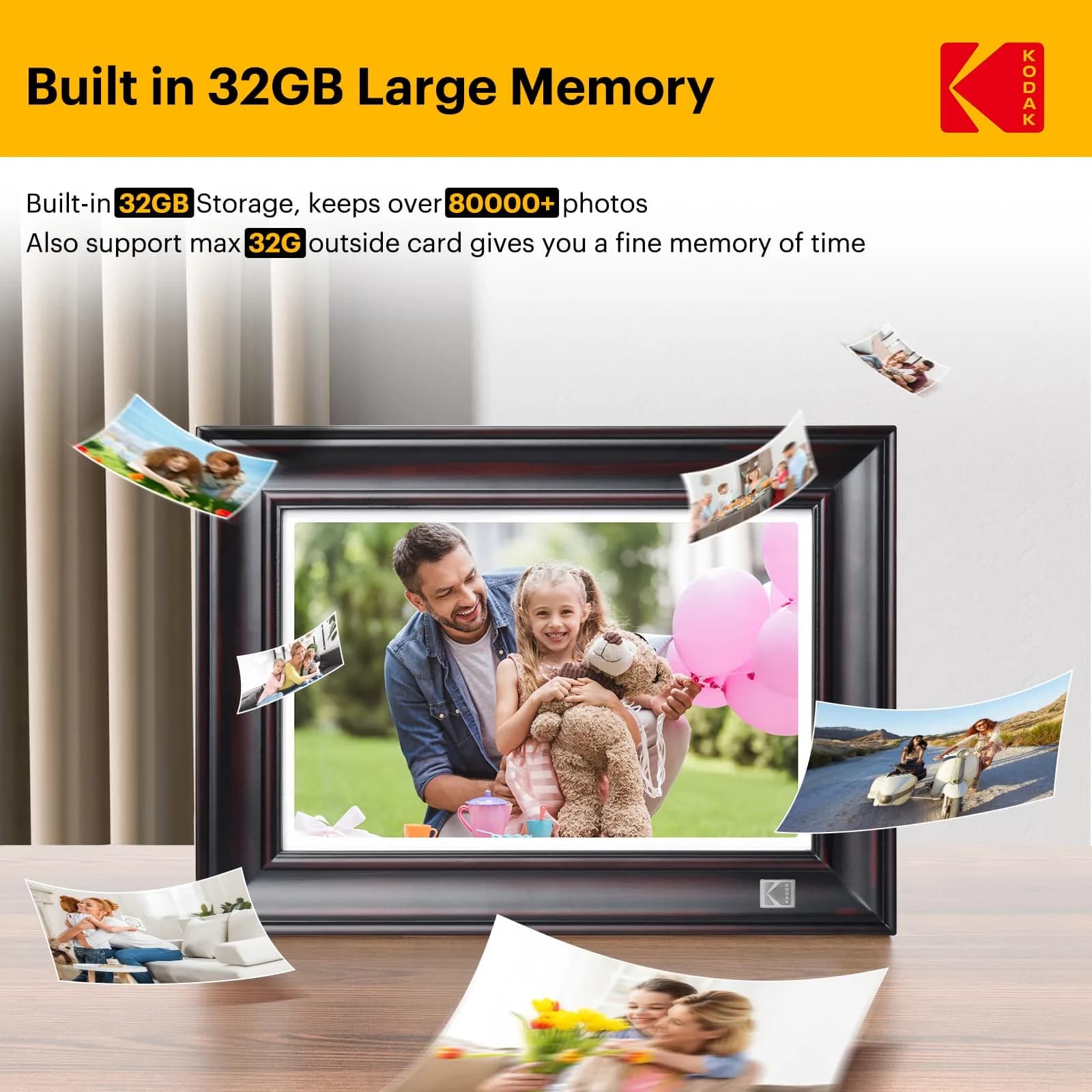 KODAK 10.1 Inch WiFi Digital Picture Frame - Black, HD IPS Touchscreen with 32GB Storage - view 4