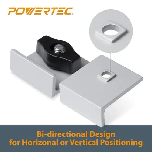 POWERTEC 71821 Bi-Directional Short Stop Kit, 4PK | T-Track Stop Block for Woodworking, Sanding, and Routing thumbnail 4