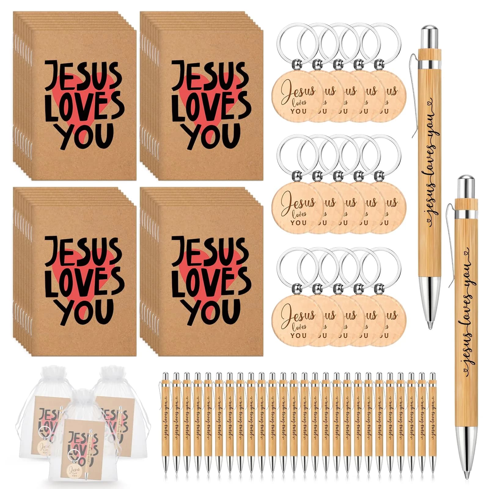 Tenceur Christian Notebooks Pens Keychains | Religious Gift Set for Faith & Inspiration