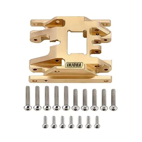 INJORA Brass Skid Plate Transmission Mount for TRX4M | Heavy Brass, Durable RC Vehicle Part thumbnail 2