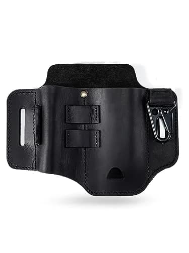 sayram ST2 Leather Multitool Sheath with Keychain Clip | Dark Black thumbnail 7
