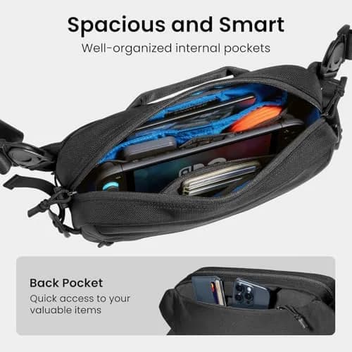 tomtoc Sling Bag Crossbody for Nintendo Switch 2/ROG Ally X | Heavy-Duty 1680D Nylon thumbnail 4