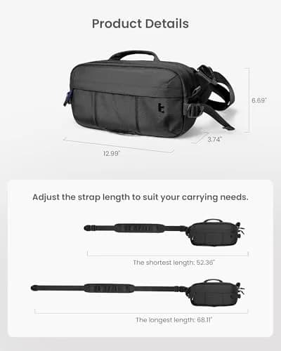 tomtoc Sling Bag Crossbody for Nintendo Switch 2/ROG Ally X | Heavy-Duty 1680D Nylon thumbnail 8