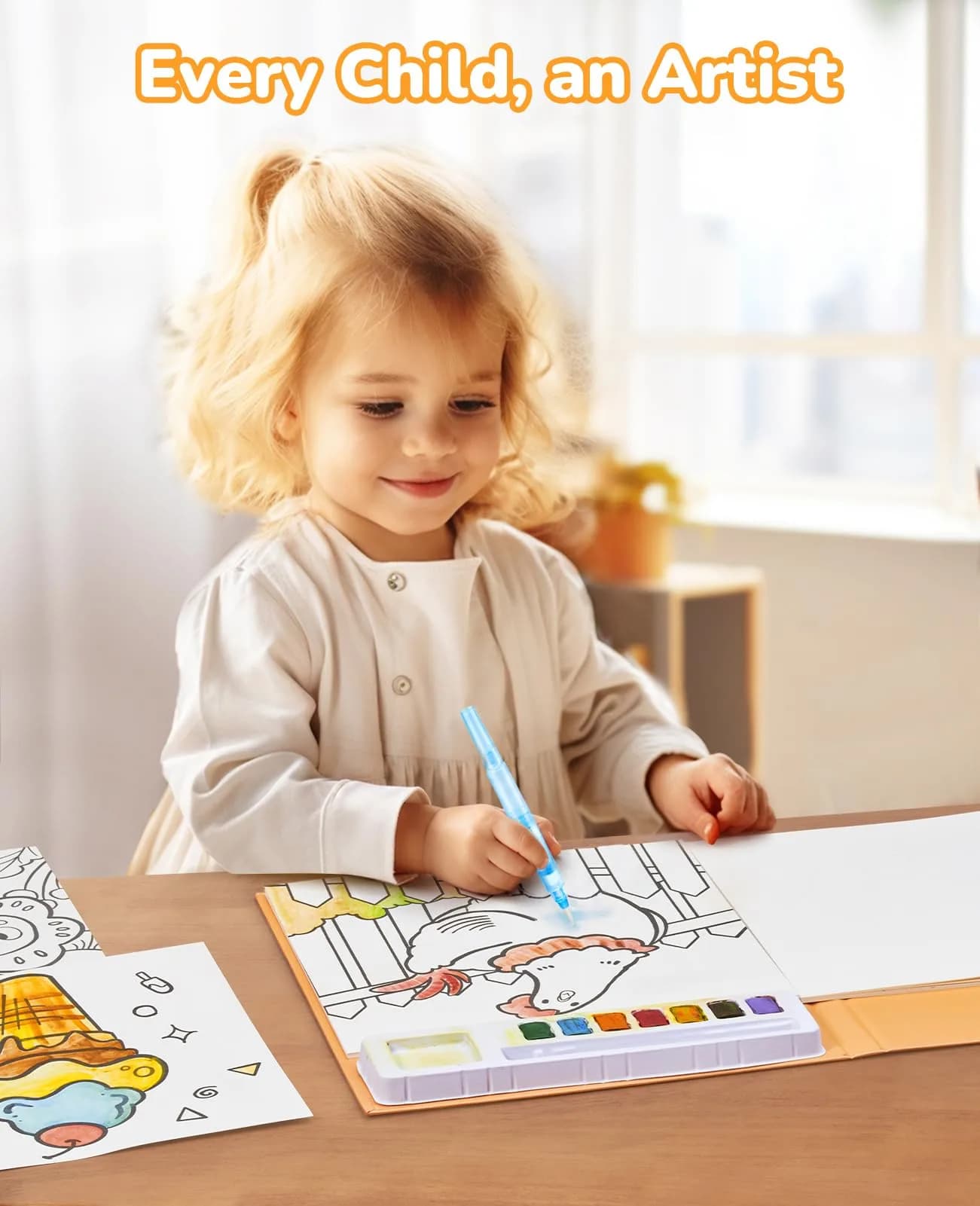 JoyCat Paint with Water Coloring Books for Toddlers (Common Knowledge Theme) 223 ml (7.55 cu in) | Mess-Free Toddler Art Activity - view 2
