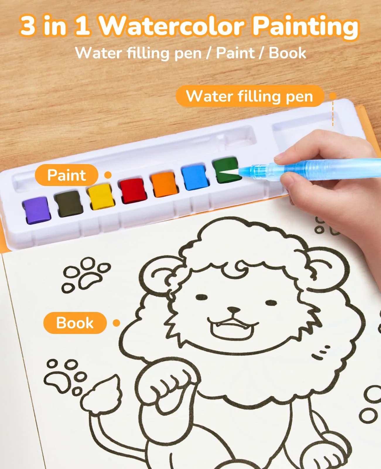 JoyCat Paint with Water Coloring Books for Toddlers (Common Knowledge Theme) 223 ml (7.55 cu in) | Mess-Free Toddler Art Activity - view 3