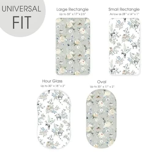 GRSSDER Ultra Soft Bassinet Sheet 2 Pack | Jersey Knit Fitted Sheet for Oval, Hourglass, Rectangular Mattresses (32" x 16" x 5") thumbnail 5