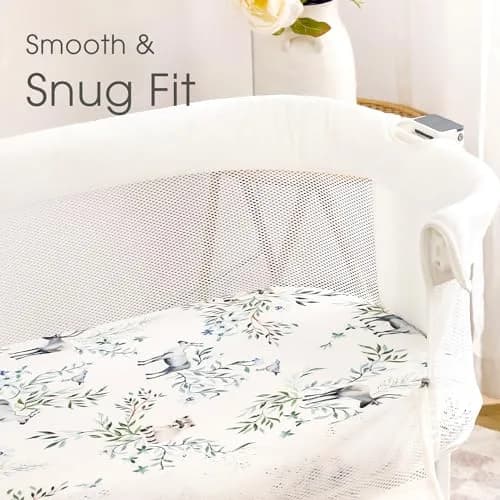 GRSSDER Ultra Soft Bassinet Sheet 2 Pack | Jersey Knit Fitted Sheet for Oval, Hourglass, Rectangular Mattresses (32" x 16" x 5") thumbnail 3