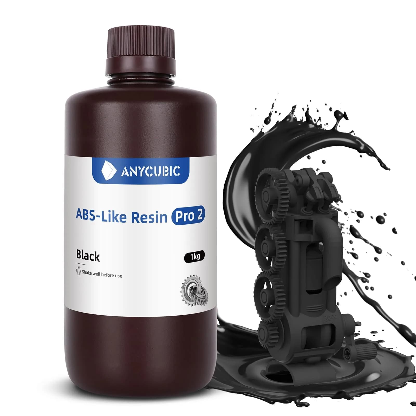 ANYCUBIC ABS-Like Resin Pro 2 1kg | High Strength, Low Odor, 8K Precision for LCD 3D Printers — Black