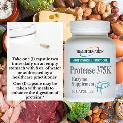 TRANSFORMATION Protease 375K Enzyme Blend Supplement 120 Capsules | High-Potency Protein & Gut Support thumbnail 6