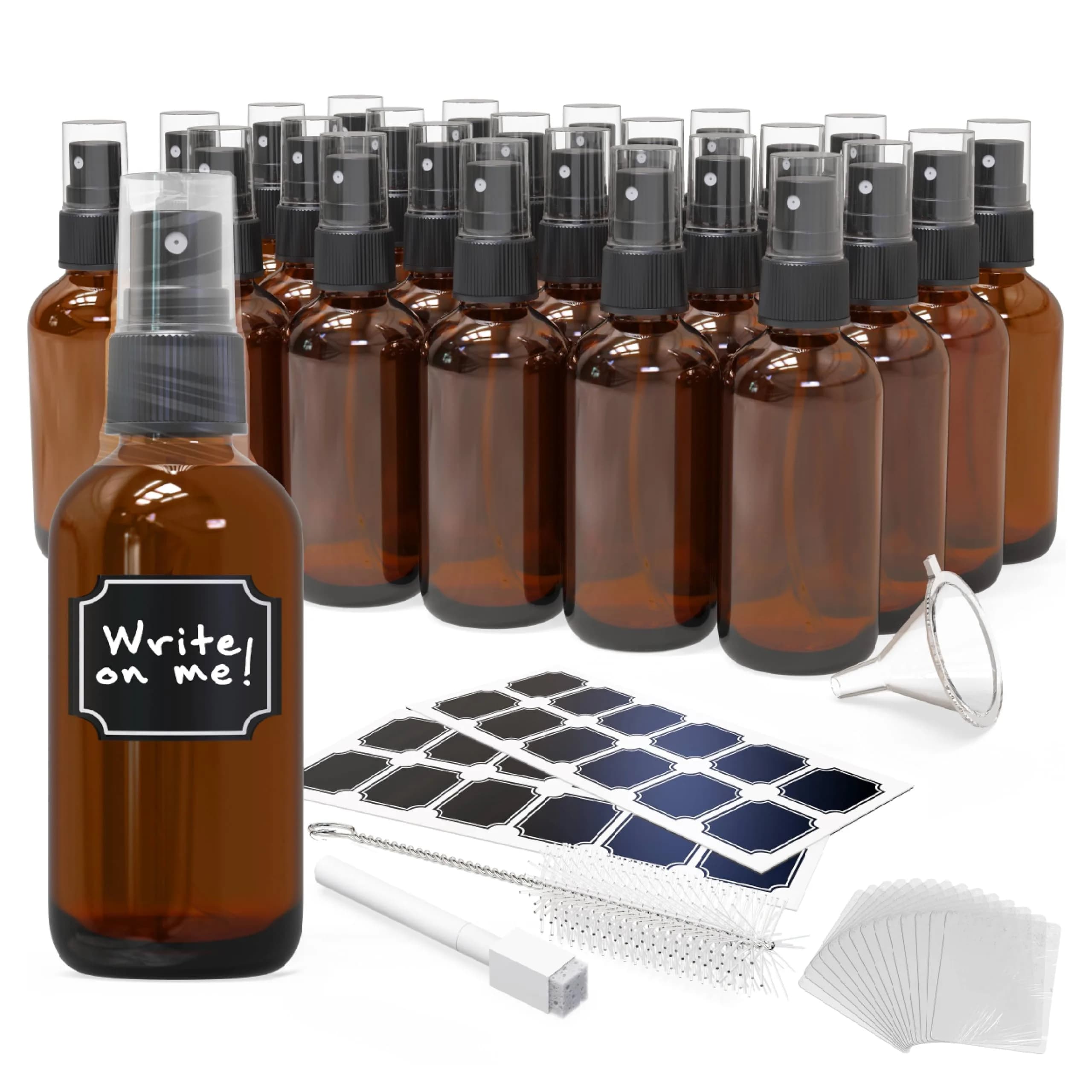 Nevlers Amber Glass Spray Bottles 4 Oz | Leak-Proof Travel Glass Spray Bottles for Skincare & More