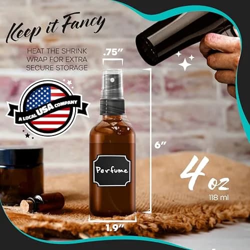 Nevlers Amber Glass Spray Bottles 4 Oz | Leak-Proof Travel Glass Spray Bottles for Skincare & More thumbnail 3
