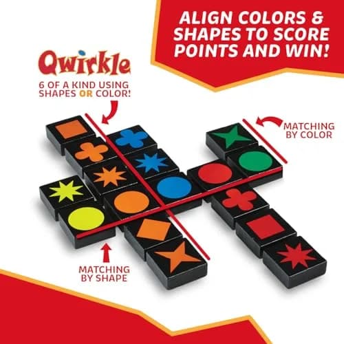 MindWare Qwirkle with Trays Strategy Board Game, 108 Wooden Tiles | Family Strategy Fun for Ages 6+ thumbnail 3
