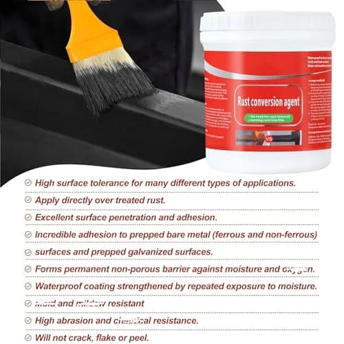 TPTAL Rust Renovator Black 300g (10.58 oz) | Converts Rust to Durable Black Polymer Layer thumbnail 6