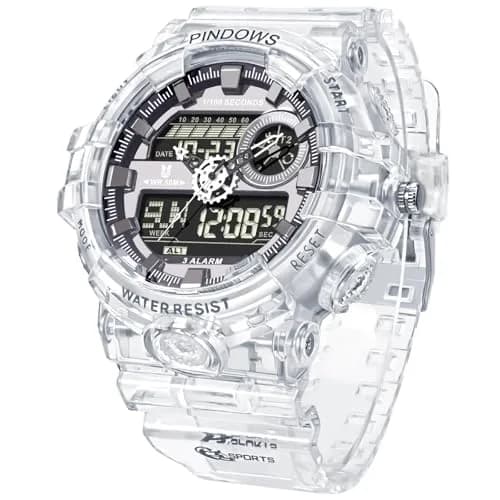 PINDOWS PDS-603 Men's Analog-Digital Watch 53mm (1.89in) | Full-Case LED Backlight Tactical Sports Watch thumbnail 1