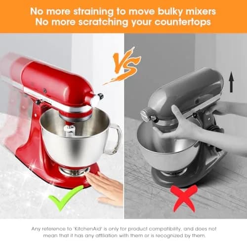 Aieve Mixer Slider Mat for KitchenAid 4.5-5 QT Tilt-Head Stand Mixer Accessories | Acrylic Sliding Tray with Felt Bottom thumbnail 4