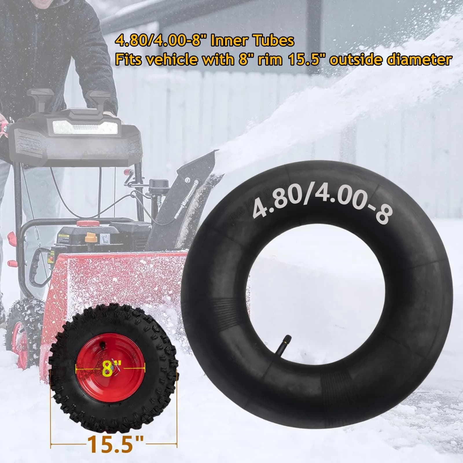 Swagnaz 4.80/4.00-8 Inner Tube | 15.5 inch OD, 30 PSI Max Inflation - view 2