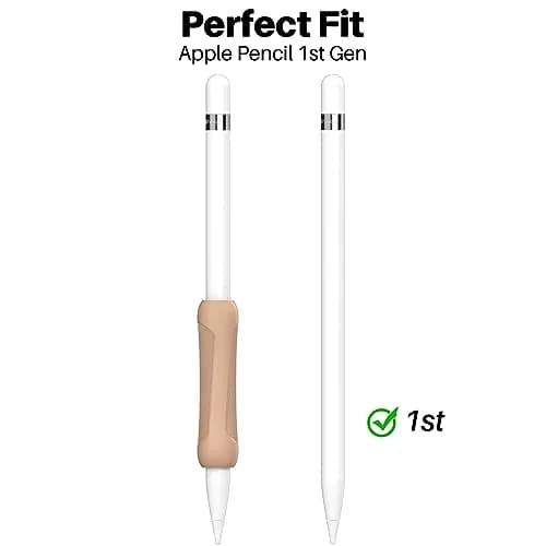 NIUTRENDZ Silicone Grip for Apple Pencil 1st Gen | Ergonomic, Protective & Comfortable (Beige + Khaki + Brown) thumbnail 2
