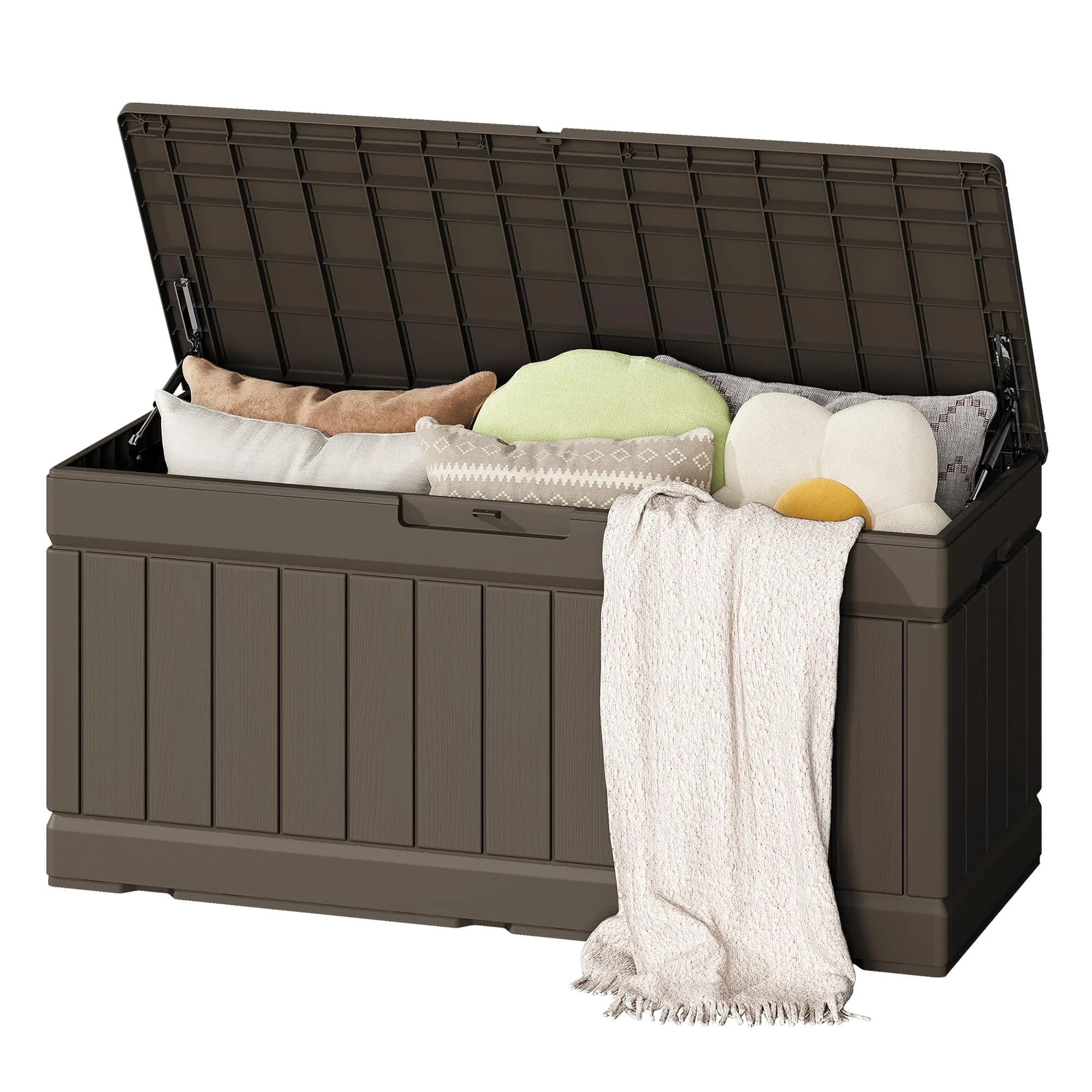 Flamaker Outdoor Storage Box 80 Gallon Resin Waterproof Deck Box | Lockable, UV-Resistant, Lightweight - main product image