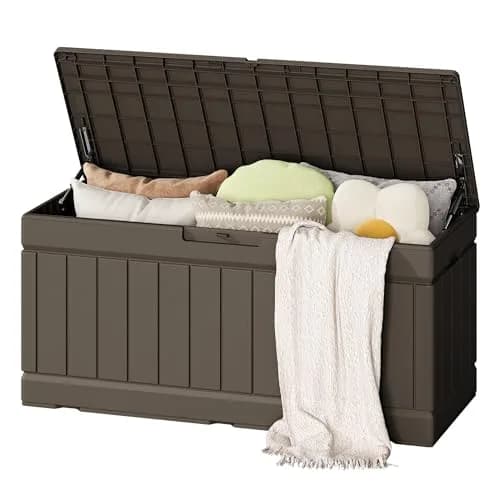 Flamaker Outdoor Storage Box 80 Gallon Resin Waterproof Deck Box | Lockable, UV-Resistant, Lightweight thumbnail 1
