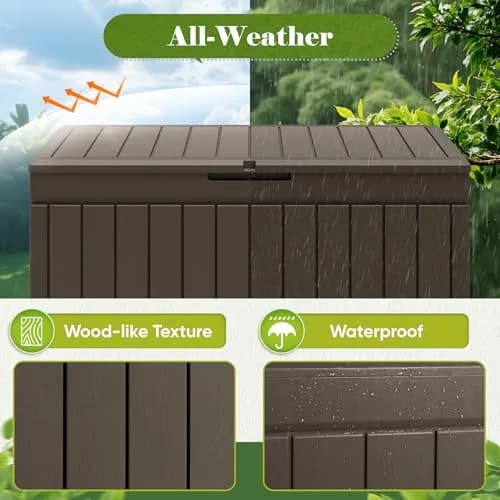 Flamaker Outdoor Storage Box 80 Gallon Resin Waterproof Deck Box | Lockable, UV-Resistant, Lightweight thumbnail 7