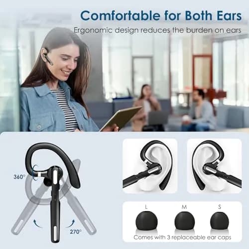 ICOMTOFIT G3 Bluetooth Headset with Mic | 10m Range, 8-10 Hr Talk Time thumbnail 2