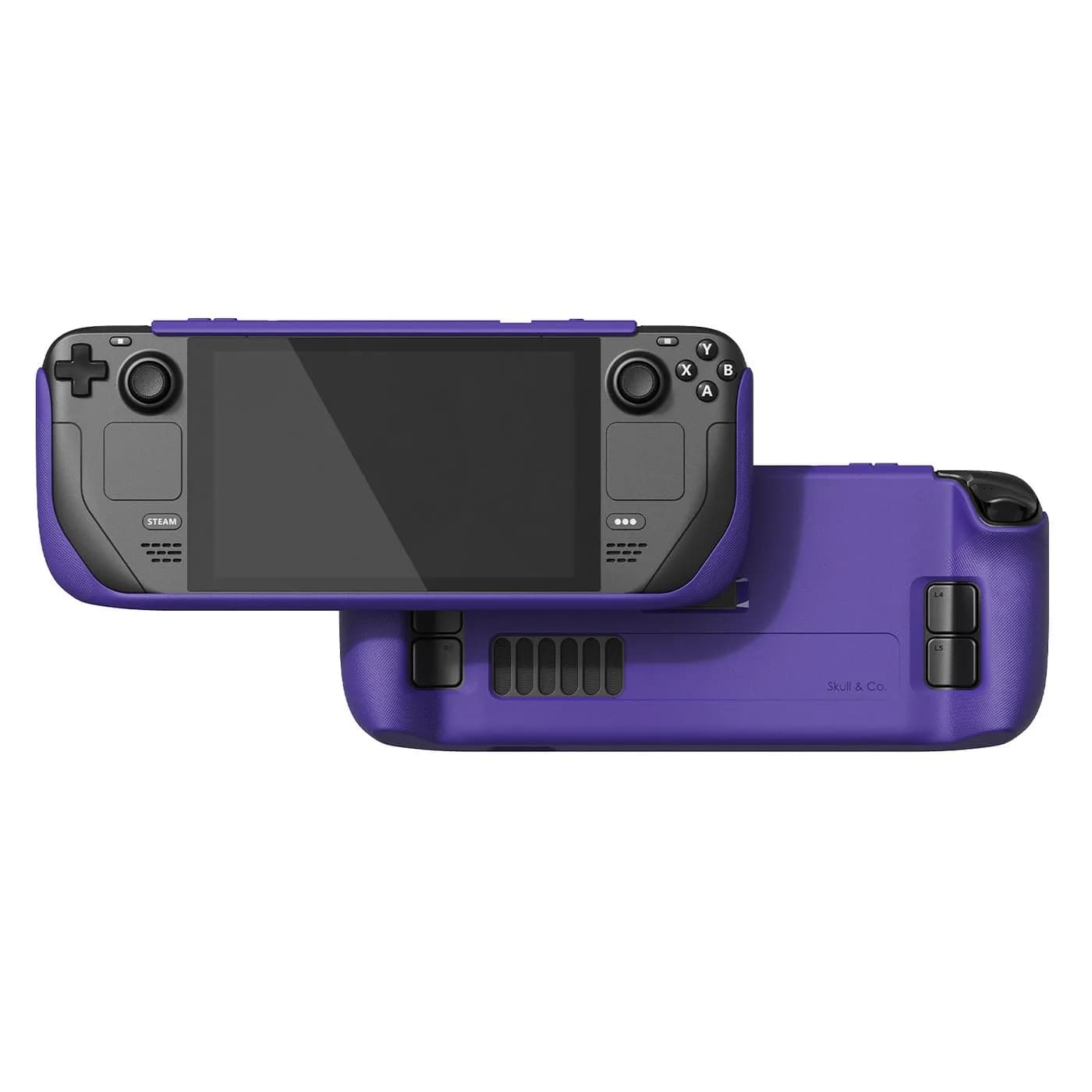 SAVAGE RAVEN GripCase SD for Steam Deck: Soft Protective Case with Textured Grips & Stand, Black (130g) — Galactic Purple