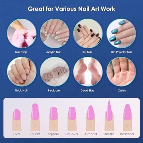 Depvko 21pcs Nail Drill Bits Set with Pink Holder Case, 3/32 Inch Diamond & Ceramic Bits | Professional Manicure Pedicure Tool thumbnail 6