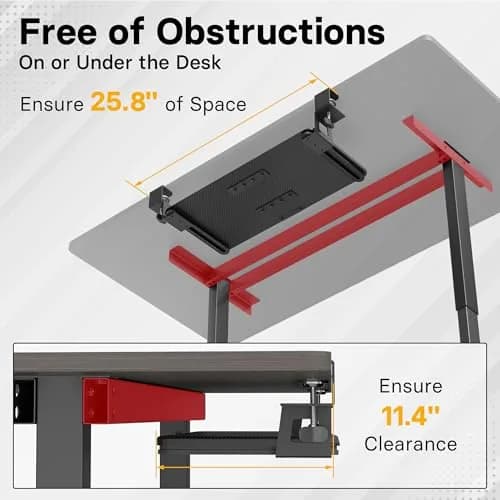 BONTEC Under Desk Keyboard Tray, Pull-Out Platform for Ergonomic Workspace | Fits Desks Up to 1.97 Inches thumbnail 6