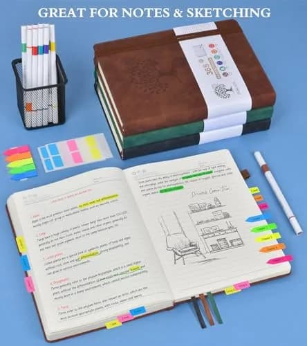 PERCUN B5 Leather Journal Notebook 7.6" x 10.3" | 365 Pages Thick Paper thumbnail 4